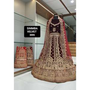 Lehenga Choli de estilo tradicional de alta calidad para celebraciones de bodas y aniversarios, decoración de ropa nupcial India - Product Image 5