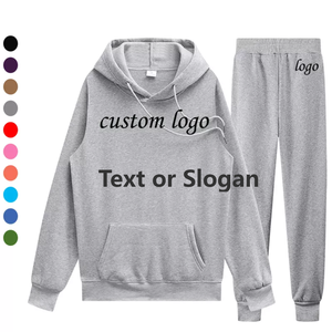 Conjunto Deportivo de Algodón Liso, Cuello Redondo, 2 Piezas, Sudadera con Capucha, Unisex, Reversible, Antibacterial, Ecológico, Grueso - Product Image 1