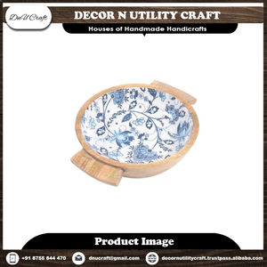 Juego de cuencos para servir ensalada de madera de Acacia ecológico hecho a mano, regalo de cocina decorativo multiusos de madera de Sheesham personalizado - Product Image 3