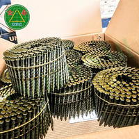 Clous en bobine de 2-1/2 pouces avec tête à motif quadrillé à tige lisse/à vis pour palette en bois, utilisation avec cloueuse pneumatique, fabriqué au Vietnam