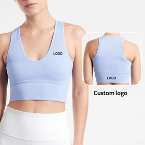 Sujetador deportivo acanalado reciclado para mujer recién llegado personalizado al por mayor Sujetador deportivo de entrenamiento de alto impacto personalizado diseño de sujetador de yoga para entrenamiento - Product Image 1