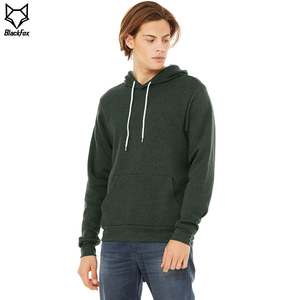 <b>Men's</b> Dark Green Hooded Sweatshirt Regular Fit Cotton French Terry Casual <b>Pullover</b> with Front Pocket Autumn Wear - Product Image 2