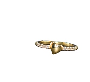 Bague en argent massif faite à la main, motif cœur, pour femme, bijou de fiançailles, de tous les jours, cadeau pour elle - Product Image 1