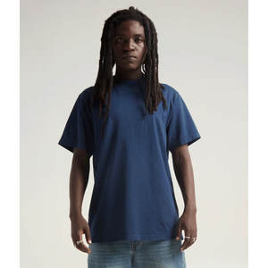 Shaka Wear T-shirt en coton éponge française surdimensionné à col côtelé T-shirt 280 Gsm logo personnalisé pour hommes - Product Image 4