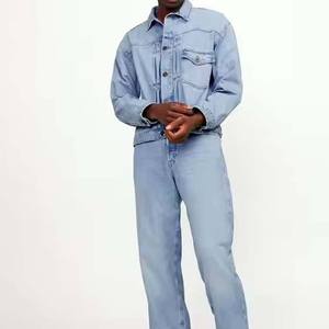 Veste en jean bleue pour femme, streetwear décontracté, automne, détail boutonné, look moderne de la mode urbaine, vestes et manteaux en jean pour femmes - Product Image 3