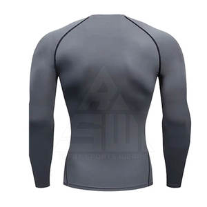 Hombres Rash Guard Fitness Wear manga larga ligero transpirable Top Ideal para entrenamiento de gimnasia y ejercicio diario Rash Guard - Product Image 2