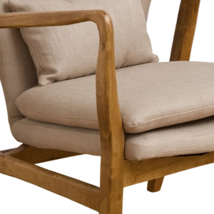 Fauteuil d'appoint en bois massif, chaise de salon rembourrée, fauteuil de détente, chaises de salon pour la maison, l'hôtel, le restaurant - Product Image 5