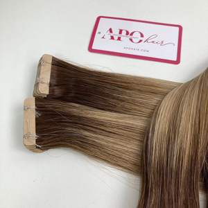 Mejor Premium Luxury Balayage 2/4Q + 6C cinta 22 pulgadas recto doble dibujado superior virgen extensiones de cabello humano crudo - Product Image 5