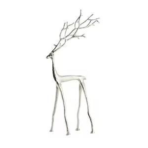 Décor de renne moderne en aluminium léger argenté Design écologique personnalisable pour des vacances créatives Noël luxueux - Product Image 1
