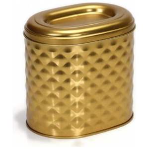 Kontensan Oval Gold 1.4L Décoration d'intérieur Boîte en métal EF00425 140x120x130mm Turquie - Product Image 1