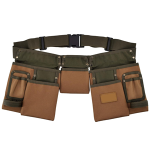 Professional Waterproof 9-Pocket Nylon <strong>Tool</strong> <strong>Belt</strong> | Adjustable Work <strong>Belt</strong> with 2 Hammer Loops <strong>for</strong> Electricians &amp; Carpenters - Product Image 1