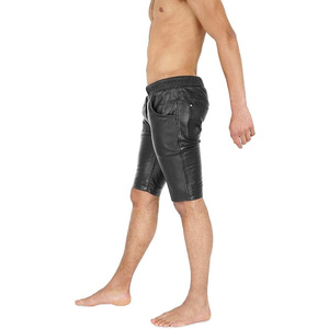 Pantalones cortos informales de alta calidad para hombre Diseño de cuero transpirable cómodo Patrón sólido más vendido Última venta - Product Image 4