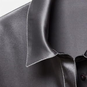 Camisa de Satén de Seda para Hombre, Blusa Formal de Manga Larga, Transpirable, Fluorescente Reflectante, Informal - Product Image 4