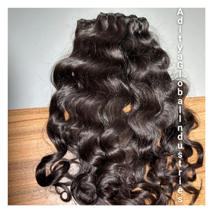 Extensiones de cabello humano de templo indio 100%, paquete de cabello indio crudo, peluca de encaje, estilo de cinta preadherida de onda Natural, 8 pulgadas estirada - Product Image 3