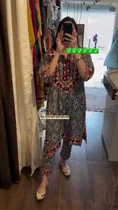 Ensemble de sari et de chemisier en coton et soie multicolores, fait à la main, spécial Diwali, pour femmes, vêtements de fête, haute qualité - Product Image 2