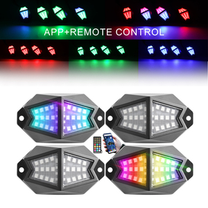 Gran angular RGB LED Rock Lights APP Control remoto LED debajo de los kits de iluminación de persecución de automóviles para todoterreno UTV ATV Touring - Product Image 1