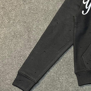 Conjunto de Dos Piezas de Pantalones Deportivos Anchos y Sudadera con Capucha para Hombre, Diseño Personalizado, Estilo Hip Hop, Estampado Urbano, Felpa Francesa con Pedrería - Product Image 3