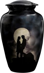 Urne de couple debout pour cendres humaines Mémorial décoratif pour adultes avec couvercle pour urnes funéraires Restes de crémation Urne funéraire Taille personnalisée - Product Image 5