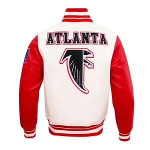 เสื้อแจ็กเก็ตทีมเบสบอลแขนเสื้อหนังขนแกะปักโลโก้สำหรับผู้ชายและผู้หญิง - Product Image 4