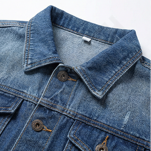 Chaqueta de Hombre para Todas las Estaciones, Estilo Retro, Cálida, Suave, Transpirable, Cómoda, de Tela Vaquera y Lona, Abrigo de Moda - Product Image 4