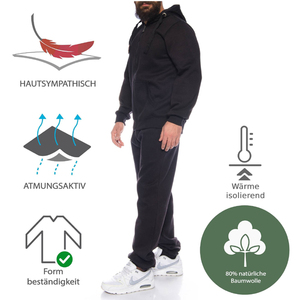 Conjunto Deportivo de Algodón Grueso, Personalizado para Hombre, Talla Grande, Sudadera con Capucha y Cuello Redondo con Cordón, Pantalones Deportivos - Product Image 2