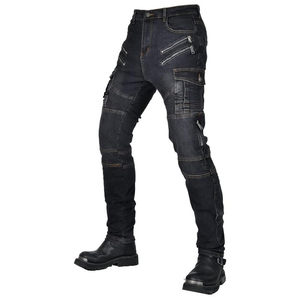 Pantalones vaqueros de motocicleta transpirables de secado rápido de mezclilla oscura con protección aprobada por CE y paneles elásticos para mayor comodidad y flexibilidad - Product Image 4