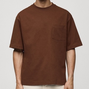 T-shirt ample et épais pour homme avec poches poitrine, coupe oversize et épaules tombantes, respirant - Product Image 1