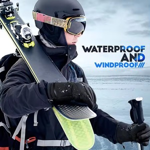 Gants d'hiver de qualité supérieure pour hommes Gants de ski imperméables coupe-vent en cuir de haute qualité chauds pour la neige hivernale - Product Image 6