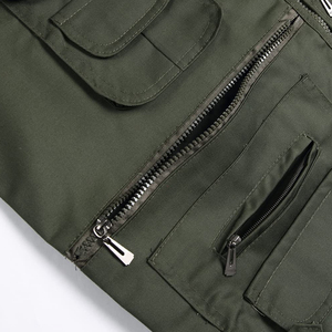 Chaleco Cargo con múltiples bolsillos de bajo precio para adultos y hombres, ropa informal de Color sólido, ropa de abrigo holgada sin mangas, chaleco Cargo - Product Image 5