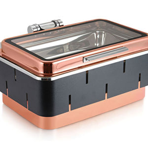 Luxury Design Copper <b>Chafing</b> <b>Dish</b> with Brass <b>Fuel</b> Gel Stand & Serving Bowl with Unique Design Copper Food Serving <b>Dish</b> - Product Image 1