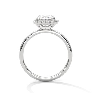 2.0ct Oval Cut CZ Halo <b>Solitaire</b> <b>Ring</b> 925 Sterling <b>Silver</b> Engagement Band - Product Image 5
