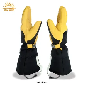 custom high-quality 7.4v rechargeable <b>battery</b> heated leather gloves for winter working skiing cycling - Product Image 5