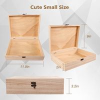 Boîte en bois inachevée avec couvercle à charnière pour artisanat 12 "X 9.2" X 3.3 "Organisateur de stockage de bijoux à bricoler soi-même Boîte en pin non peinte