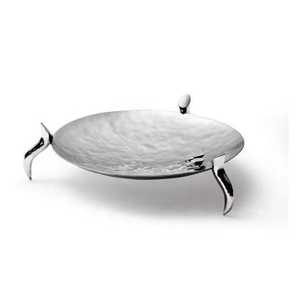 Diseño elegante Bandeja de servicio de metal chapado en plata Diseño de patrón de hojas Apto para lavavajillas Plato de comida duradero para fiestas y cenas - Product Image 2