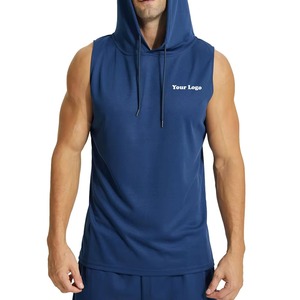 Hot Wholesale Latest Design Tank Tops <b>Sleeveless</b> <b>Men's</b> <b>Hoodies</b> Custom Logo Stylish Workout Athletic Gym Fitness Training Wear - Product Image 4