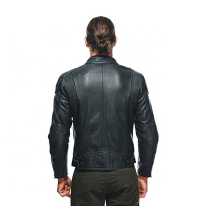 Grossiste Veste de motard vintage en cuir véritable pour hommes avec fermeture éclair sur le devant Veste de motard en cuir d'hiver Moto - Product Image 4