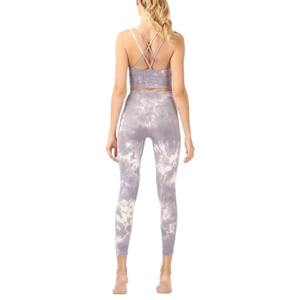 Conjunto de Yoga de talla grande sólido sin costuras reversible ecológico para mujer ropa de entrenamiento de gimnasio con mallas - Product Image 4