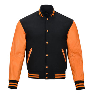 Nouvelles vestes universitaires sur mesure pour hommes, grande taille, en coton/laine de haute qualité, fermeture éclair en laine de mouton, coupe-vent, respirantes, séchage rapide - Product Image 1