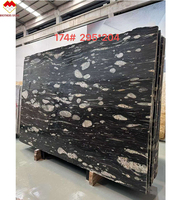 Granite noir Universe Starry Sky, grande dalle, granite noir fusion avec veines blanches, pierre de comptoir, prix du granite noir au m2, bon