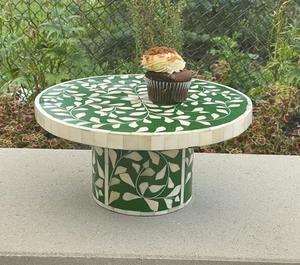 แท่นวางเค้กแบบฝังกระดูกทำด้วยมือสไตล์อินเดียพร้อมดีไซน์ดอกไม้ที่สลับซับซ้อนสำหรับงานอีเวนต์และของตกแต่งบ้าน - Product Image 6