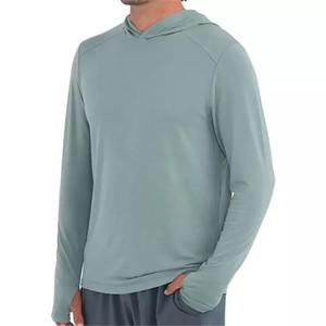 Camisa de pesca de manga larga con protección UV UPF 50 + para hombre con malla de poliéster que absorbe la humedad y Sudadera con capucha ventilada conjuntos de estilo solar - Product Image 6