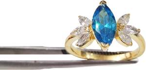 Anillo de Mujer con Topacio Azul Natural, Piedra de Nacimiento de Noviembre, Anillo Apilable Pequeño, Joyería de Plata de Ley 925 - Product Image 6