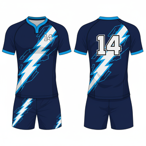 Ensemble d'uniformes de volley-ball personnalisés | Vêtements de sport respirants à séchage rapide | Kit d'entraînement d'équipe avec impression de logo personnalisée - Product Image 4