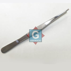 Pinces à pansements manuelles de haute qualité, dentelées, 16 cm, en acier inoxydable, pour usage hospitalier - Product Image 1