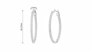 Pendientes de Aro con Diamantes 'Infinite Sparkle' de Diseño Interior y Exterior para Mujer - Product Image 2