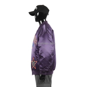 Chaqueta de Satén para Mujer, Tela Suave de Alta Calidad en Color Morado Intenso con Opciones de Personalización de Logotipo Bordado - Product Image 3