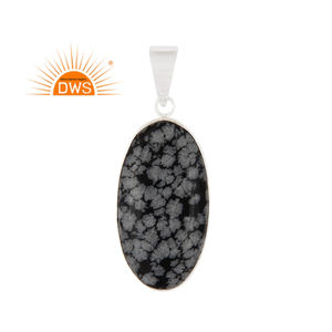 Colgante de piedras preciosas de obsidiana negra Natural de Plata de Ley 925 más vendido, joyería personalizada para mujer, regalo para ella - Product Image 1
