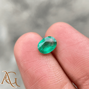 Émeraude naturelle ovale de mine zambienne, facettée, pour la création de bijoux, pierre précieuse en vrac certifiée 1ct - Product Image 4