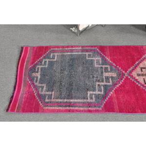 Élégant tapis Kilim turc Vintage rouge blanc Patchwork Design 2.7x11.4 pieds technique de tissage plat pour couloir grand tapis de jute Latex - Product Image 2