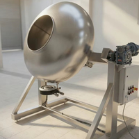 SUISER MAKINE Handmatige Roterende Trommel Coating Mixer van RVS voor Gecoate Noten Dragee